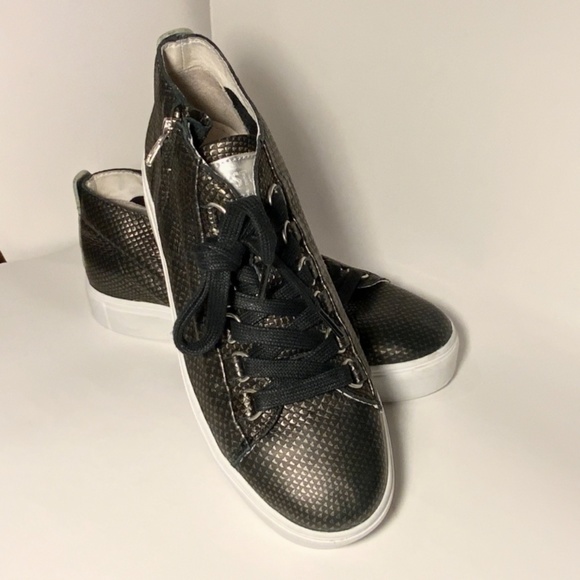 BLACKSTONE NL28 Leather Black Snake Midi Sneakers - Picture 6 of 10